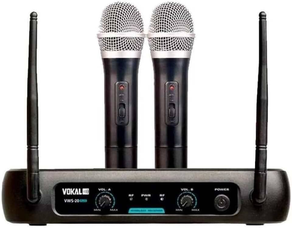 Microfone Sem Fio Duplo Vokal VWS 20 Plus