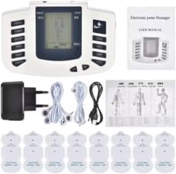 Aparelho de Massagem Choque Fisioterapia Com Eletrodos – Massageador Muscular Portátil Alívio de Dores Relaxamento Terapia TENS Vários Modos e Intensidades - Voltagem: 110v