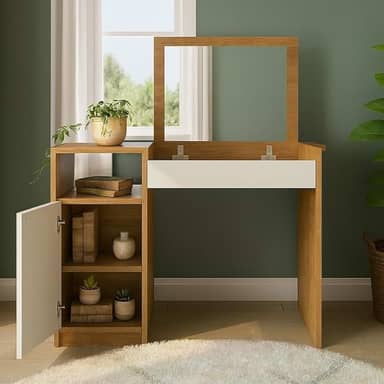 Penteadeira Compacta Com Espelho Interno(NATURE/FF)