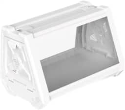 Ｂｅｓｇａ Terrário de répteis com visão completa de 360 ​​graus, caixa de alimentação para aranhas saltadoras e lagartixas-leopardo, Branco 27x19x19cm