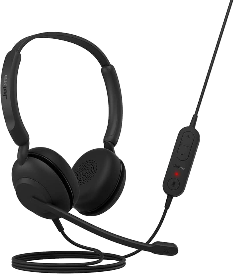 Jabra Fone de ouvido com fio Evolve 10 com microfone com cancelamento de ruído para uso em PC/laptop – Configuração USB-A fácil – Certificado TCO – Design leve – Controles de chamada/volume em linha