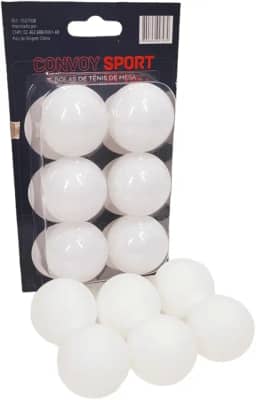 Bola de Ping Pong, Plástico Branca, Yins, Kit com 06 Unidades
