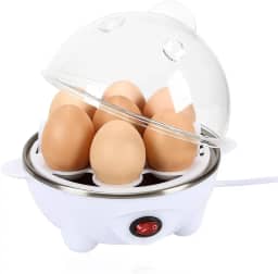Cozedor de Ovos Elétrico Portátil a Vapor 7 Ovos Rápido, 110v Prático e Saudável Prontos em 10 Minutos