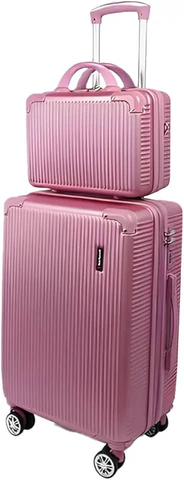 Mala de Bordo 10kg com Frasqueira Bagagem de Mão Expansível ANAC Rodas Duplas 360° Cadeado TSA Antifurto Alça Lateral Design Leve Resistente Ideal para Viagens Avião (Rosa)