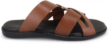 Chinelo Sandália Masculina Couro Legitimo Granado Macio Leve 106 Conhaque