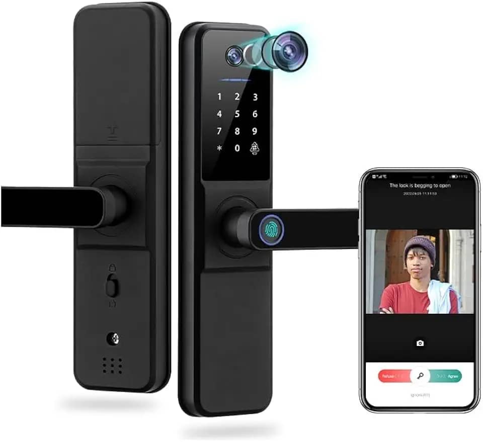 Fechadura Digital Eletronica Casa Wi-fi Com Camera, Biometria, Tag