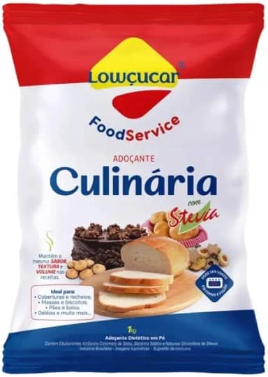Adoçante Lowçucar Em Pó 1kg﻿ – Substituto do Açúcar para Receitas Diet e Light, Com Stevia, Sem Gosto Amargo