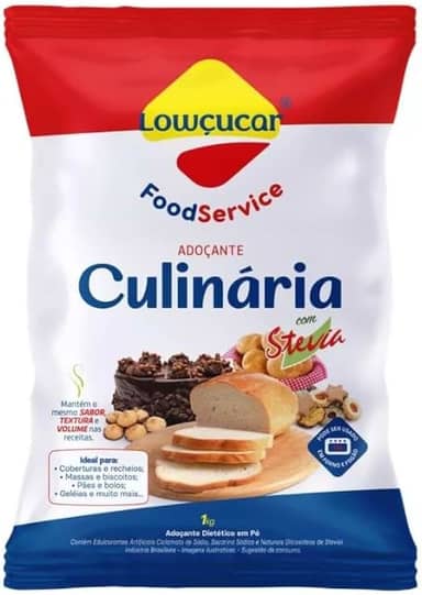 Adoçante Lowçucar Em Pó 1kg﻿ – Substituto do Açúcar para Receitas Diet e Light, Com Stevia, Sem Gosto Amargo