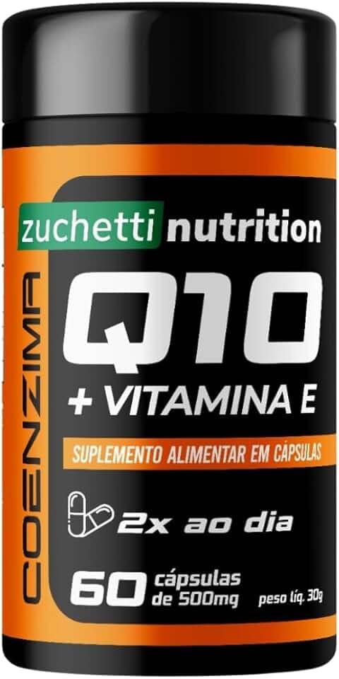Coenzima Q10 100mg Coq10 Vitamina E com 60 Cápsulas Ubiquinol Zuchetti nutrition