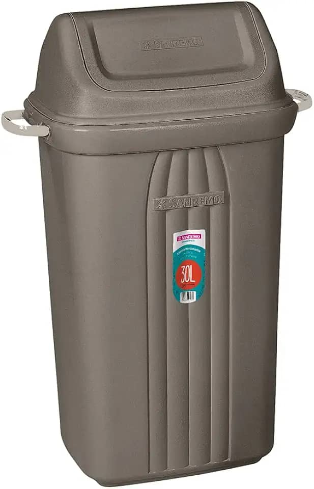 Sanremo - Lixeira Plástica Basculante de 30 Litros, Linha Casablanca