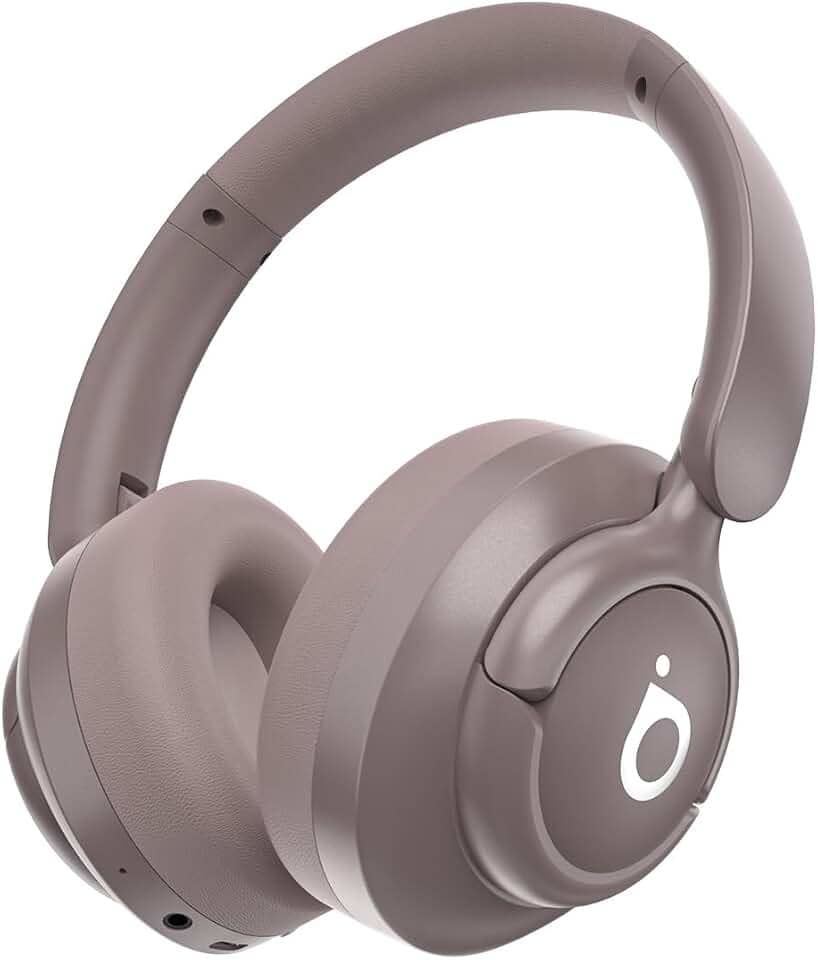 Basike Fone de Ouvido Bluetooth, ANC Cancelamento de Ruído Ativo Headphone Bluetooth 5.4 Headset com Microfone, Certificação Hi-Res Audio, 30 horas reprodução, LE29 (Rosa)