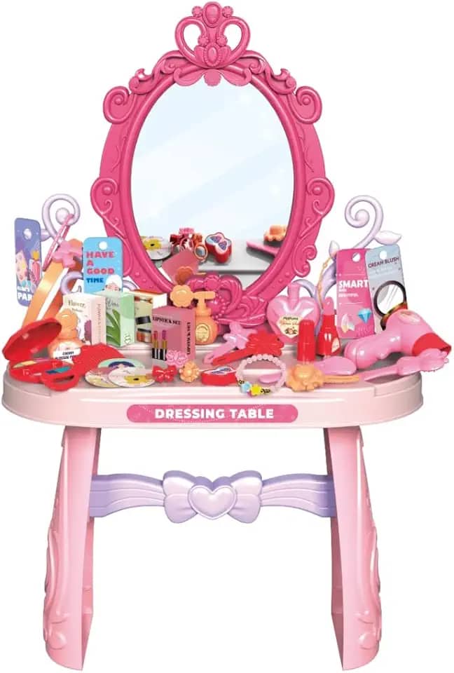 Penteadeira Infantil Com Espelho Princesa 46 Pçs Maxi Toys
