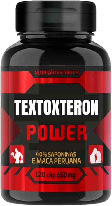 TextoxteronPower Suplemento de Saponinas e Maca Peruana, 120 Cápsulas, 1300mg, Alta Intensidade
