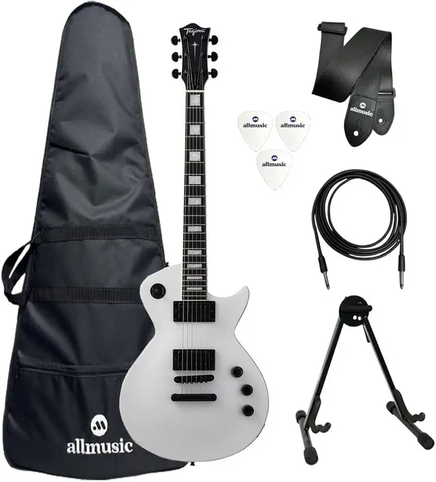 Kit Guitarra Tagima Almach LesPaul White + Capa + Acessórios