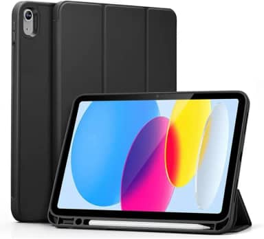 Capa Premium para iPad 10,9 polegadas, 10ª Geração e iPad 11ª Geração 2025, com Suporte para Apple Pencil e Função Sleep, Preto (Preto)
