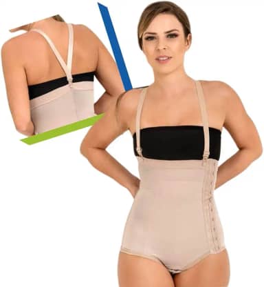 Cinta Abdominal Pós-Cirúrgica Pós-Parto Modeladora Compressora com Fecho Lateral e Alça Destacável 60608 - New Form (PP, Bege)