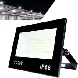Refletor LED Holofote 100W Branco Frio 6500K - IP66 à Prova d’Água Econômico para Jardim, Fachada e Quintal Premium