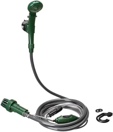 Guepardo, Chuveiro Portátil Camping Shower 12V, Prático e Leve, Plástico ABS, Versátil para Acampamentos e Viagens, Verde