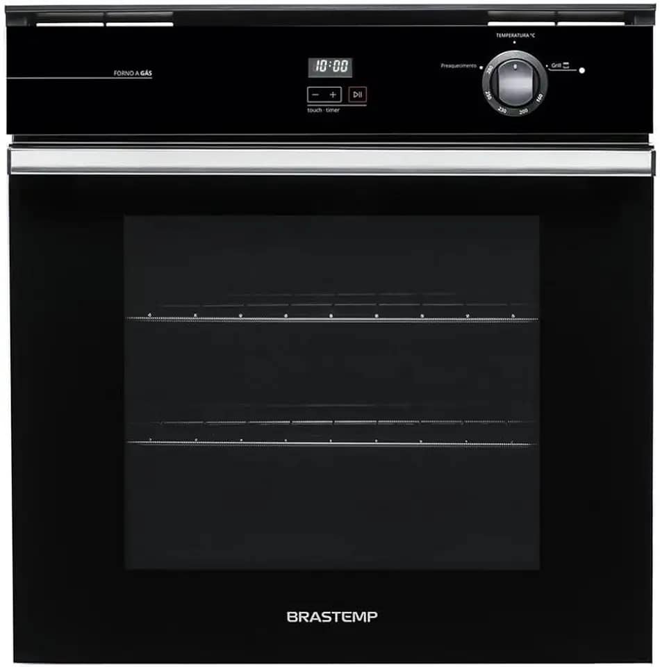 Forno de Embutir a Gás Brastemp 78 Litros Preto com Grill e Timer Touch - BOA84AE 220V