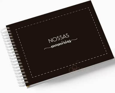 Álbum de Fotos Scrapbook papel Kraft 15x21cm 25 folhas Minhas Memórias