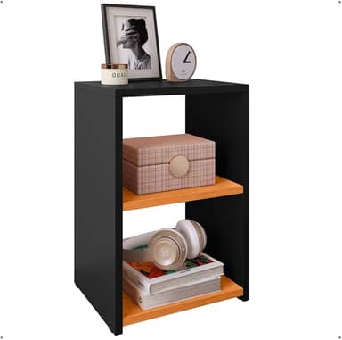 Mesa De Cabeceira Mudo Basic New Bide Quarto Cama Nicho (Preto Nature)