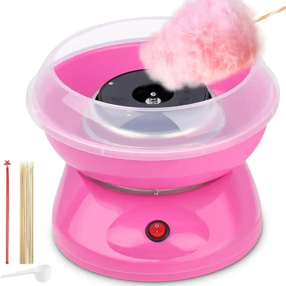 Máquina de Algodão Doce, Mini Máquina de Algodão Doce 220v, Máquina Elétrica de Marshmallow (Rosa), Mini Máquinas Elétricas PortáTeis de Algodão Doce, Máquina de Algodão Doce para Casa
