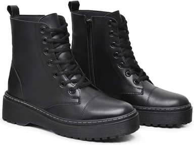 Bota Coturno Ziper Feminina Plataforma Blogueira Confortável Ever Way