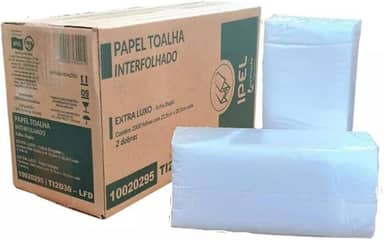 Papel Interfolha 100% Celulose 22,5 x 21cm 2 dobras FD Ipel c/2.000 folhas
