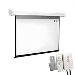 Tela De Projeção Elétrica 84pol Retratil C/Controle Remoto Automação Alexa Premium 110v