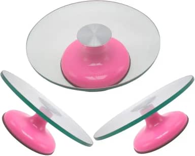 bailarina suporte de bolo giratória rosa