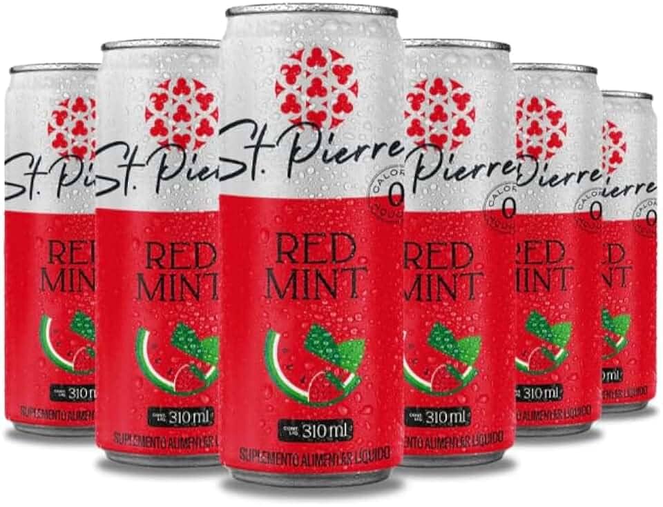 Combo Pack 6 latas Refrigerante Diet Zero Açúcar 310ml Pierre (Red Mint)