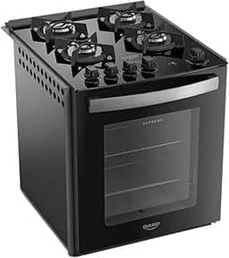 Fogão de Embutir 4 Bocas Preto com Mesa de Vidro Dako Supreme Bivolt
