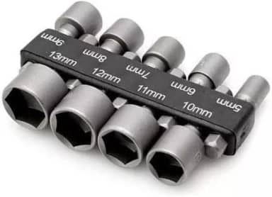 JOGO COM 9 SOQUETE CANHAO PARAFUSADEIRA 5MM A 13MM