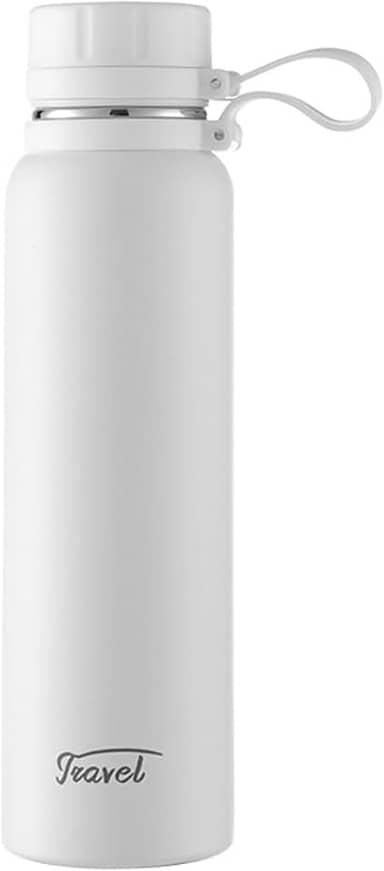 1000ML Garrafa Térmica Esportiva De Aço Inoxidável Com Isolamento A Vácuo, Branco