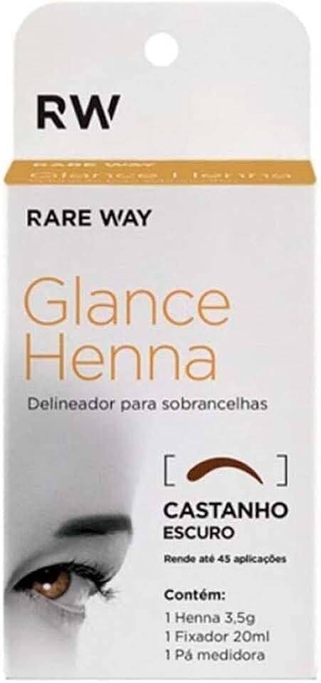 Henna Para Sobrancelhas Delineador Castanho Escuro Rare Way - Glance Henna - 3,5gr