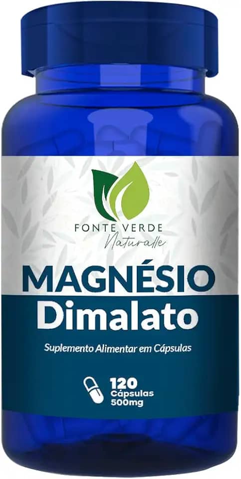 Suplemento Alimentar Magnésio Dimalato 120 Cápsulas – Suplemento de Alta Absorção – Fonte de Magnésio para Músculos, Ossos e Energia – Cápsulas de 500mg – Muscular e Neurológica - ORIGINAL