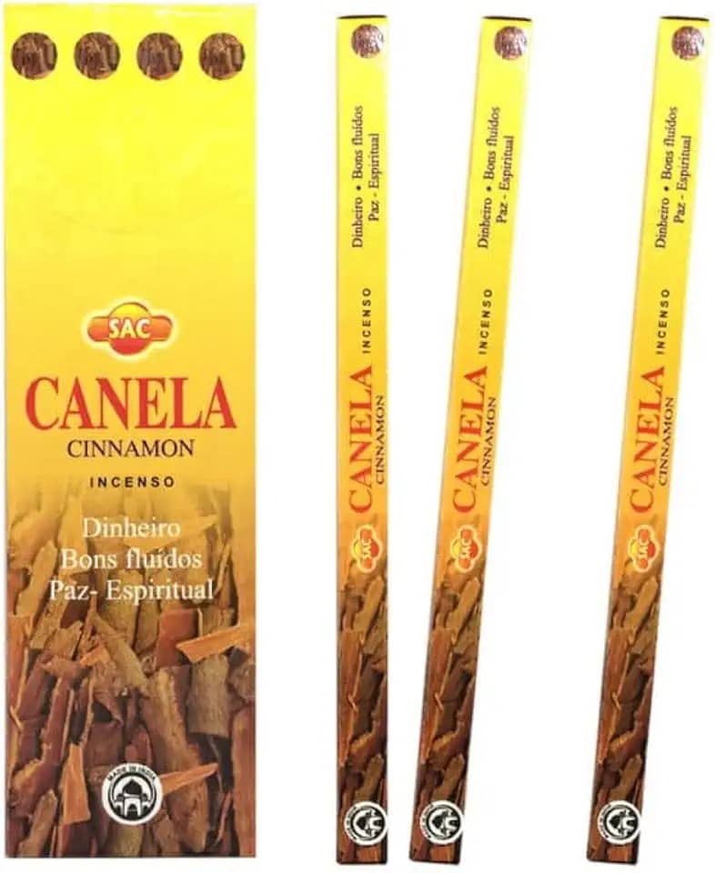 Kit 6 Incensos Indianos de Canela para Energia, Amor e Prosperidade