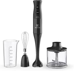 Mixer Misturador Multiuso Electrolux 3 em 1 400W 2 velocidades 3 acessórios mini processador capacidade resistente temperatura 600ml livre BPA EIB10 preto 220v