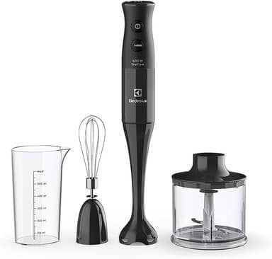 Mixer Misturador Multiuso Electrolux 3 em 1 400W 2 velocidades 3 acessórios mini processador capacidade resistente temperatura 600ml livre BPA EIB10 preto 127v