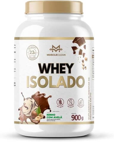 Whey Isolado Muscle Clean Zero Lactose - 900g (Pote, Ninho com Avelã)