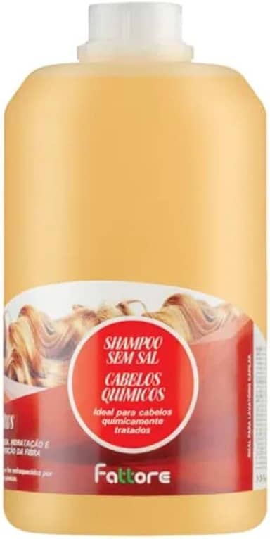 Shampoo Sem Sal Fattore Cabelos Químicos 2L – limpeza suave profissional, hidratação e emoliência, recomposição da fibra com queratina, antifrizz e brilho, uso diário e salão, embalagem econômica