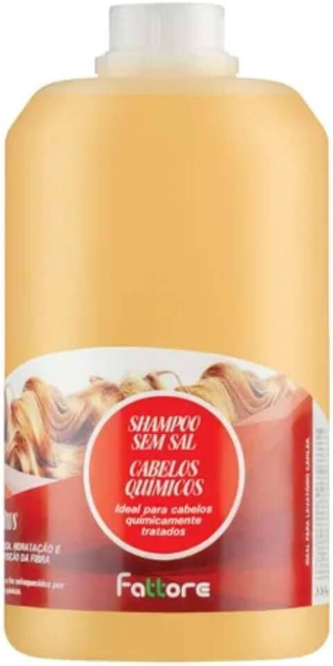 Shampoo Sem Sal Fattore Cabelos Químicos 2L – limpeza suave profissional, hidratação e emoliência, recomposição da fibra com queratina, antifrizz e brilho, uso diário e salão, embalagem econômica
