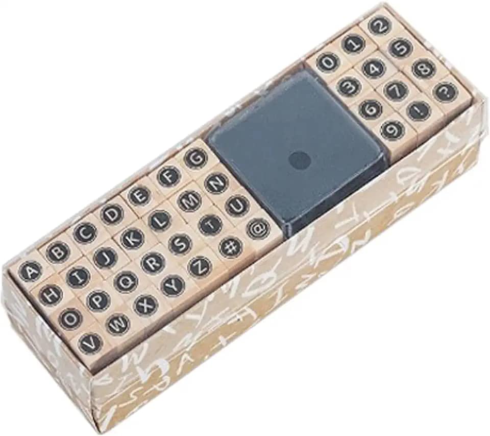 40 peças de carimbos pequenos de borracha de madeira, letras, símbolos, números do alfabeto, para cartões de artesanato, álbum de fotos, álbum de recortes (fonte B)