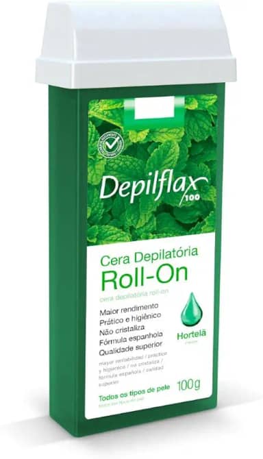 Depilflax – Cera Depilatória Roll-On Hortelã 100g