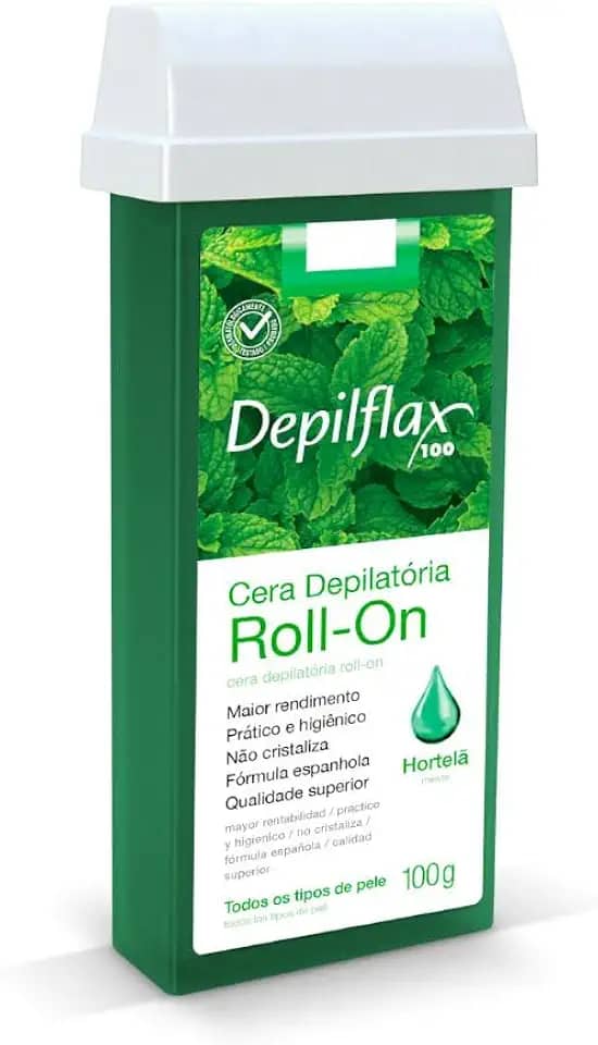Depilflax – Cera Depilatória Roll-On Hortelã 100g