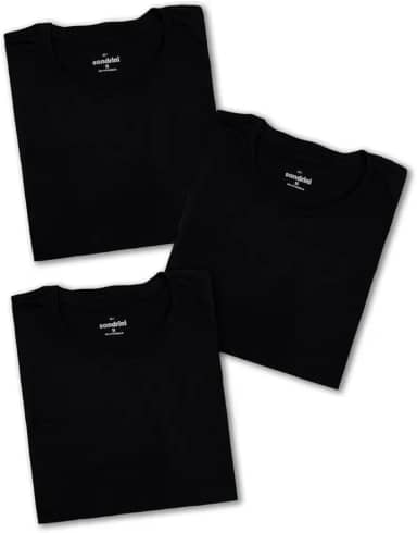 Kit 3 Camisetas Básicas Masculinas Sandrini Preto ou Sortido Algodão Premium Conforto Casual Dia a Dia