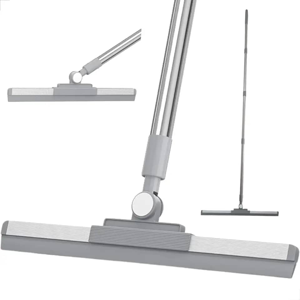 Rodo Vassoura Magica de Silicone para Limpeza, Cabo Longo 1,60 Metros, Multiuso para Lavar Secar Pisos Chao Vidros, Cabo Giro 180º - Marca Flytex