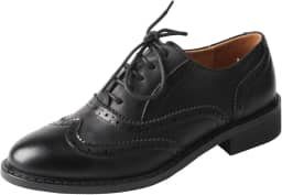 Oxford plataforma para mulheres, bico fino, salto baixo, cadarço grosso, clássico Oxford