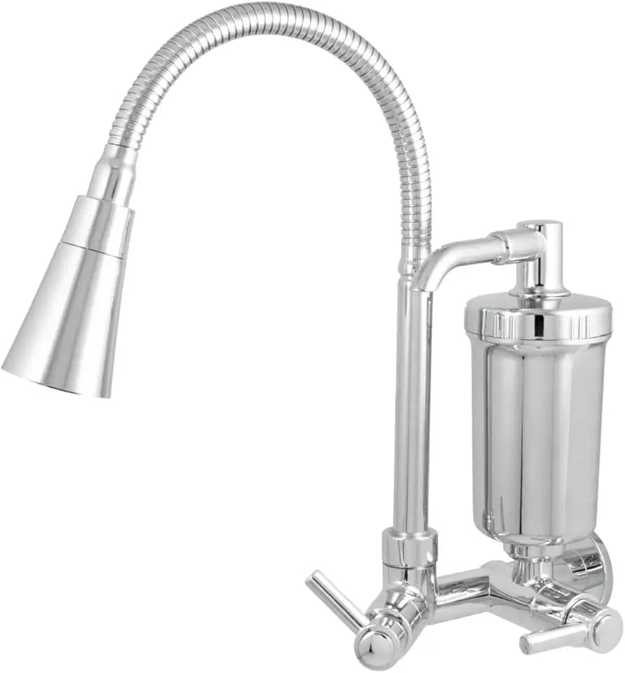 Torneira Cozinha Parede Com Filtro ABS Flexível Plus Gourmet Cromada Dupla Função Luxo