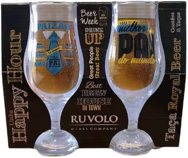 2 Taças para Cerveja Dia dos Pais 370mL Copo Drink Chopp Estampado